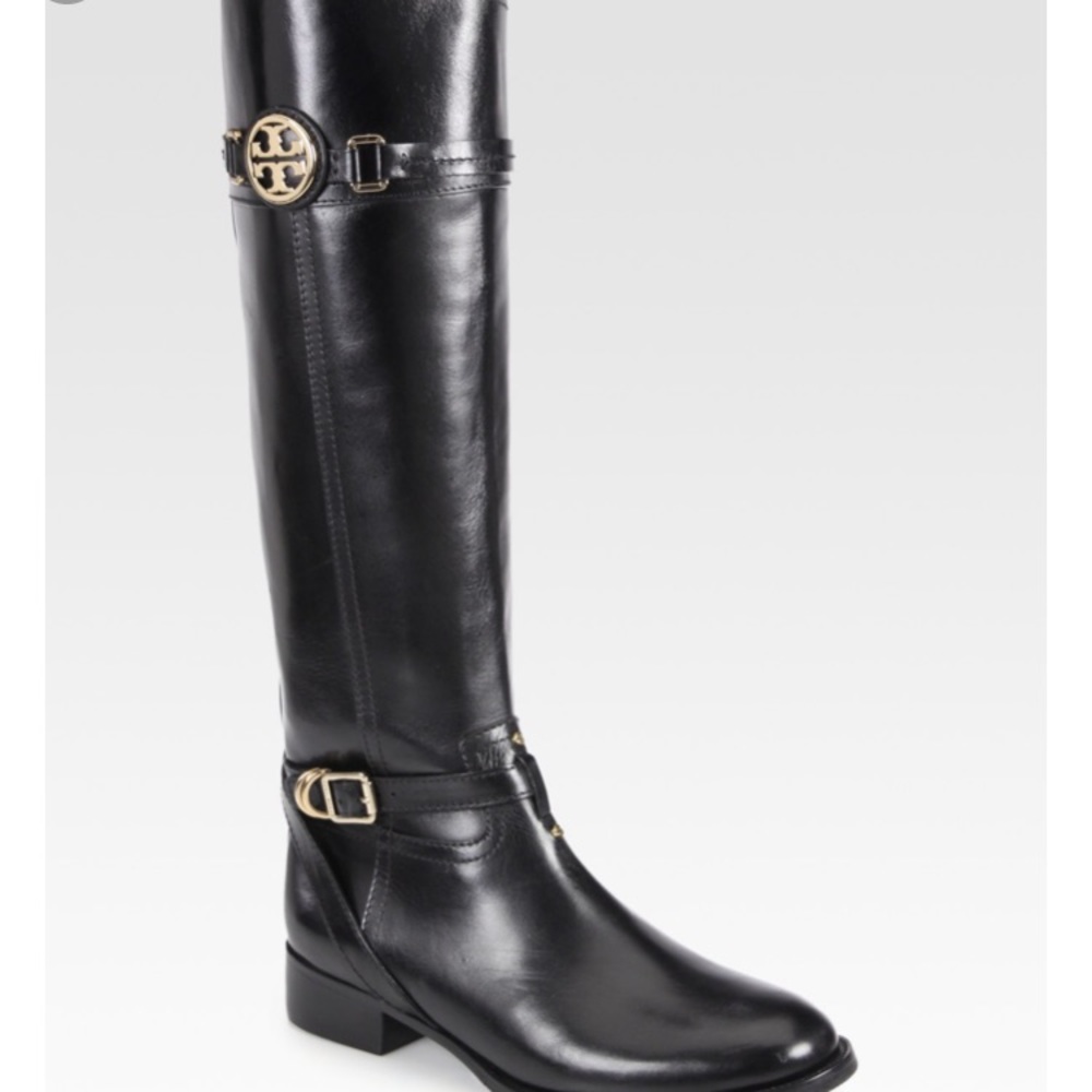 Tory Burch Calista Black Riding Boots